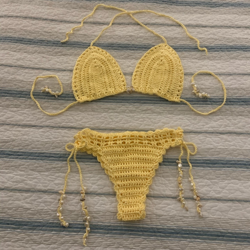 🌼 Yellow Crochet Bikini 🌼